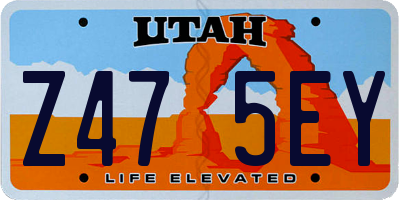 UT license plate Z475EY