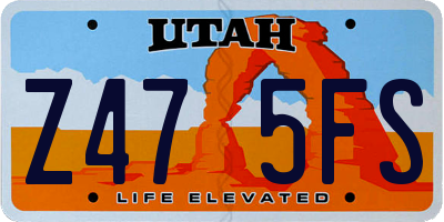 UT license plate Z475FS