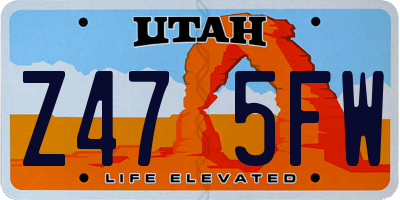 UT license plate Z475FW