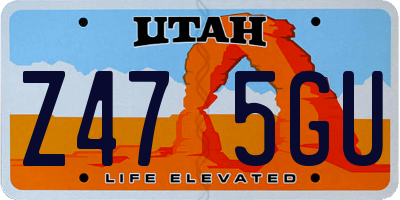 UT license plate Z475GU