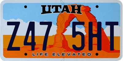 UT license plate Z475HT