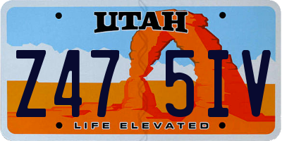 UT license plate Z475IV