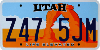 UT license plate Z475JM
