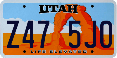 UT license plate Z475JO
