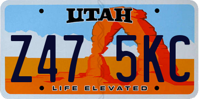 UT license plate Z475KC