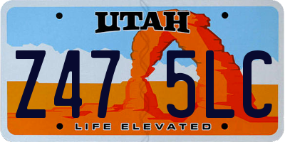 UT license plate Z475LC