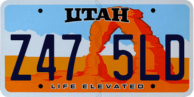 UT license plate Z475LD