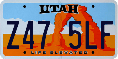 UT license plate Z475LF
