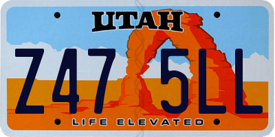 UT license plate Z475LL
