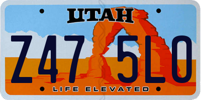 UT license plate Z475LO