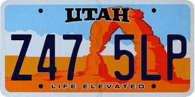 UT license plate Z475LP