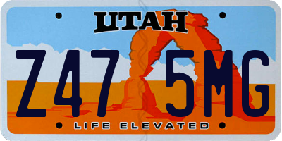 UT license plate Z475MG