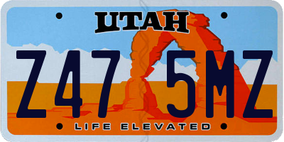 UT license plate Z475MZ