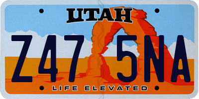 UT license plate Z475NA
