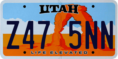 UT license plate Z475NN