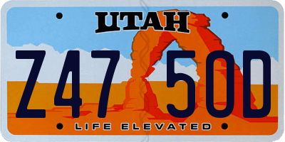 UT license plate Z475OD