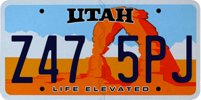 UT license plate Z475PJ