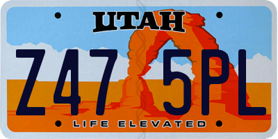 UT license plate Z475PL