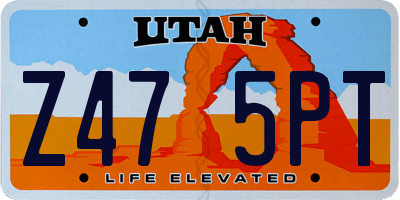 UT license plate Z475PT