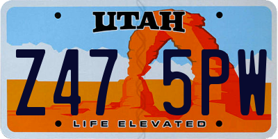 UT license plate Z475PW