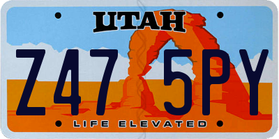 UT license plate Z475PY