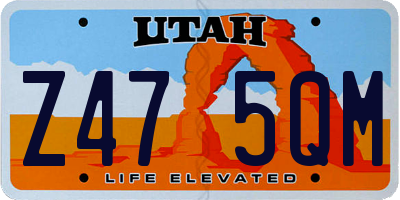 UT license plate Z475QM