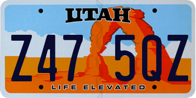 UT license plate Z475QZ