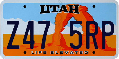 UT license plate Z475RP