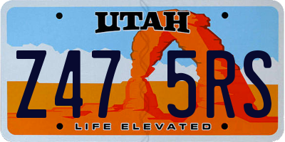 UT license plate Z475RS