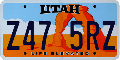 UT license plate Z475RZ