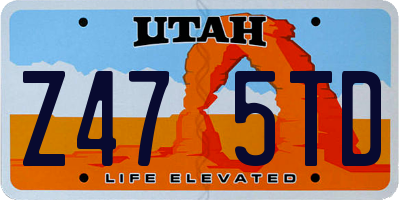 UT license plate Z475TD