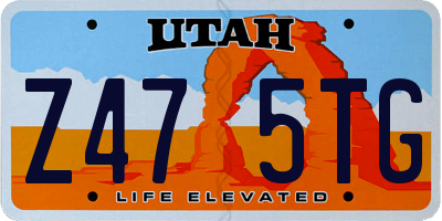 UT license plate Z475TG