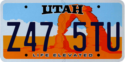 UT license plate Z475TU