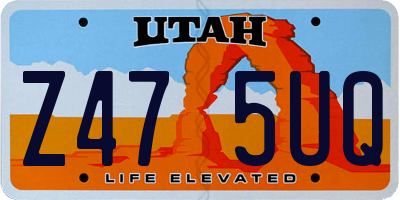 UT license plate Z475UQ