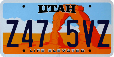 UT license plate Z475VZ