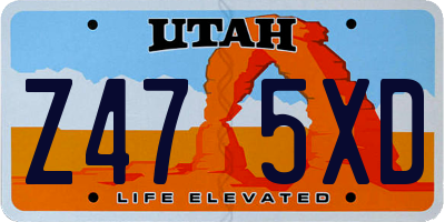 UT license plate Z475XD
