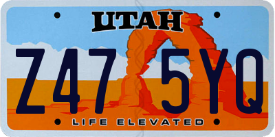 UT license plate Z475YQ