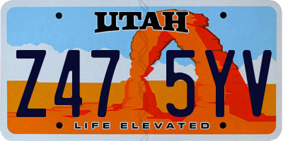 UT license plate Z475YV