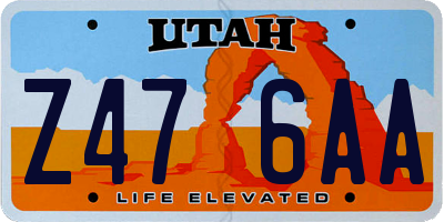 UT license plate Z476AA