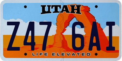 UT license plate Z476AI
