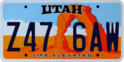 UT license plate Z476AW