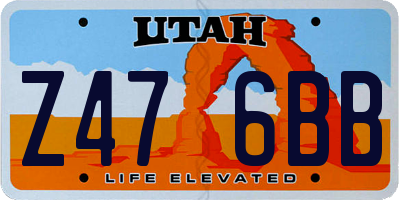 UT license plate Z476BB