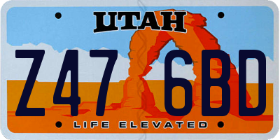 UT license plate Z476BD