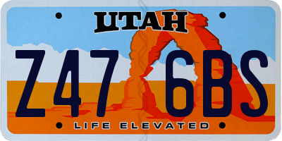 UT license plate Z476BS