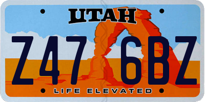 UT license plate Z476BZ