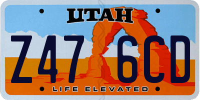 UT license plate Z476CD