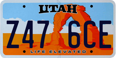 UT license plate Z476CE