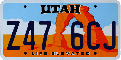 UT license plate Z476CJ