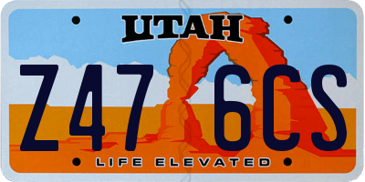 UT license plate Z476CS