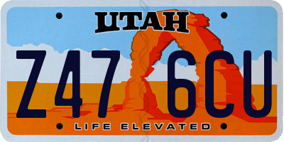UT license plate Z476CU